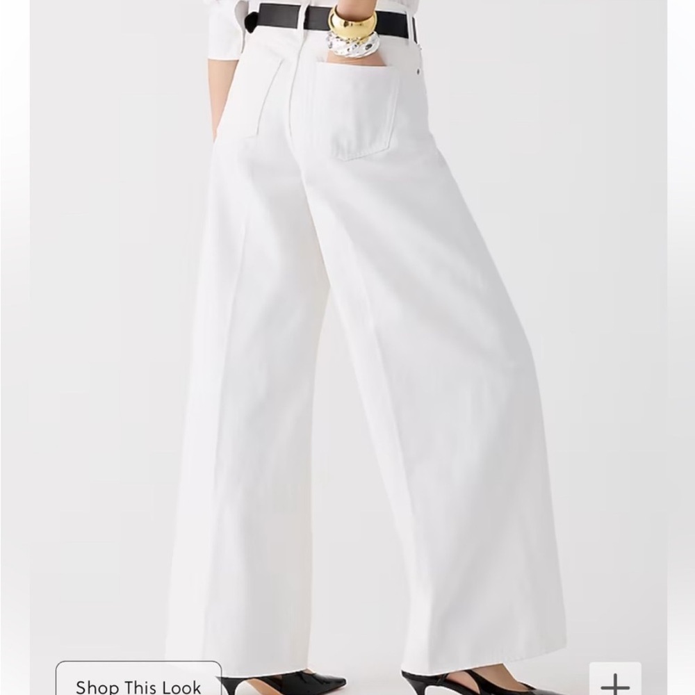 J.Crew High-rise Super Wide-leg Jeans in White Womens Size 31 and 32 NEW BX951 - Picture 14 of 15